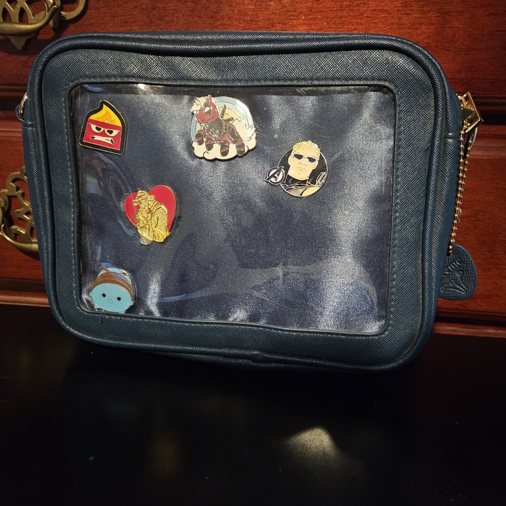 Blue Crossbody Pin Bag